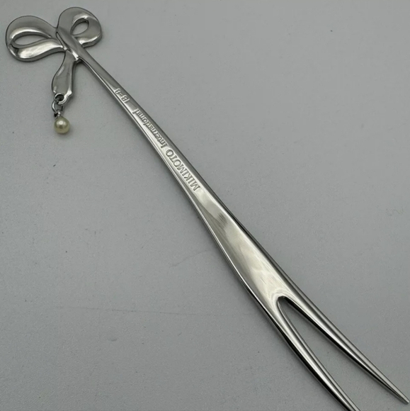 ❤️ Mikimoto International Pearl Silver Tone Fork Set - Picture 10 of 11